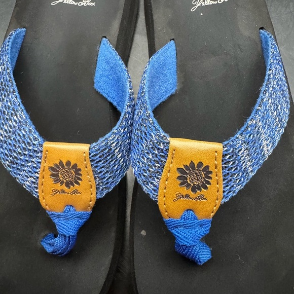 Yellow Box Flip Flops Fayne Women's Blue & Silver Metallic Comfort Sandals SZ 7 - Picture 4 of 16